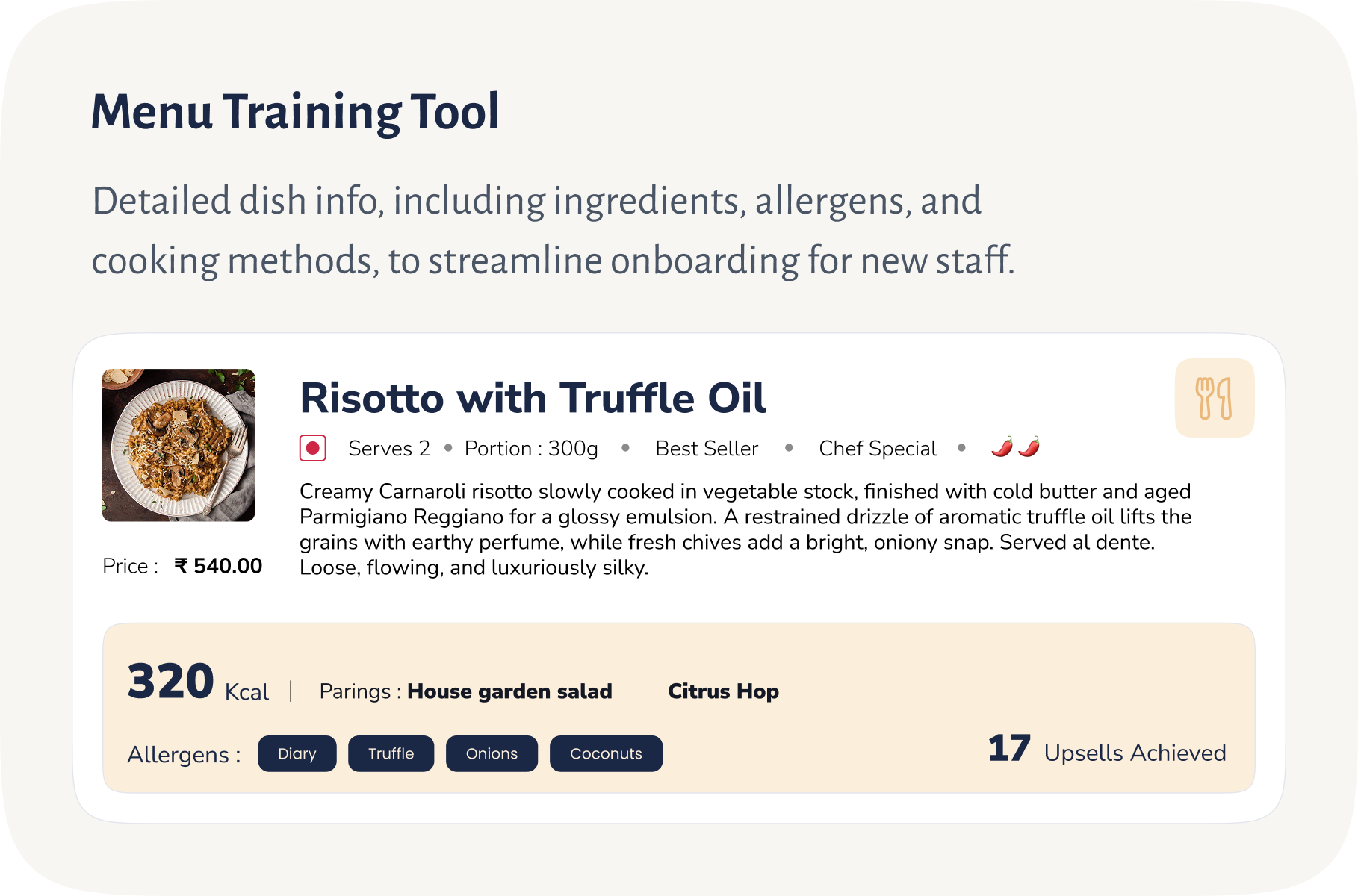Menu Training Tool